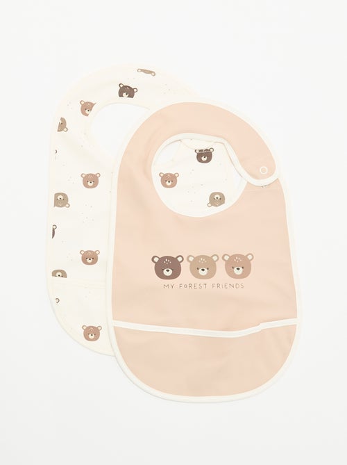 Pack de 2 baberos impermeables con estampado - Kiabi Pack de 2 baberos impermeables con estampado - Kiabi