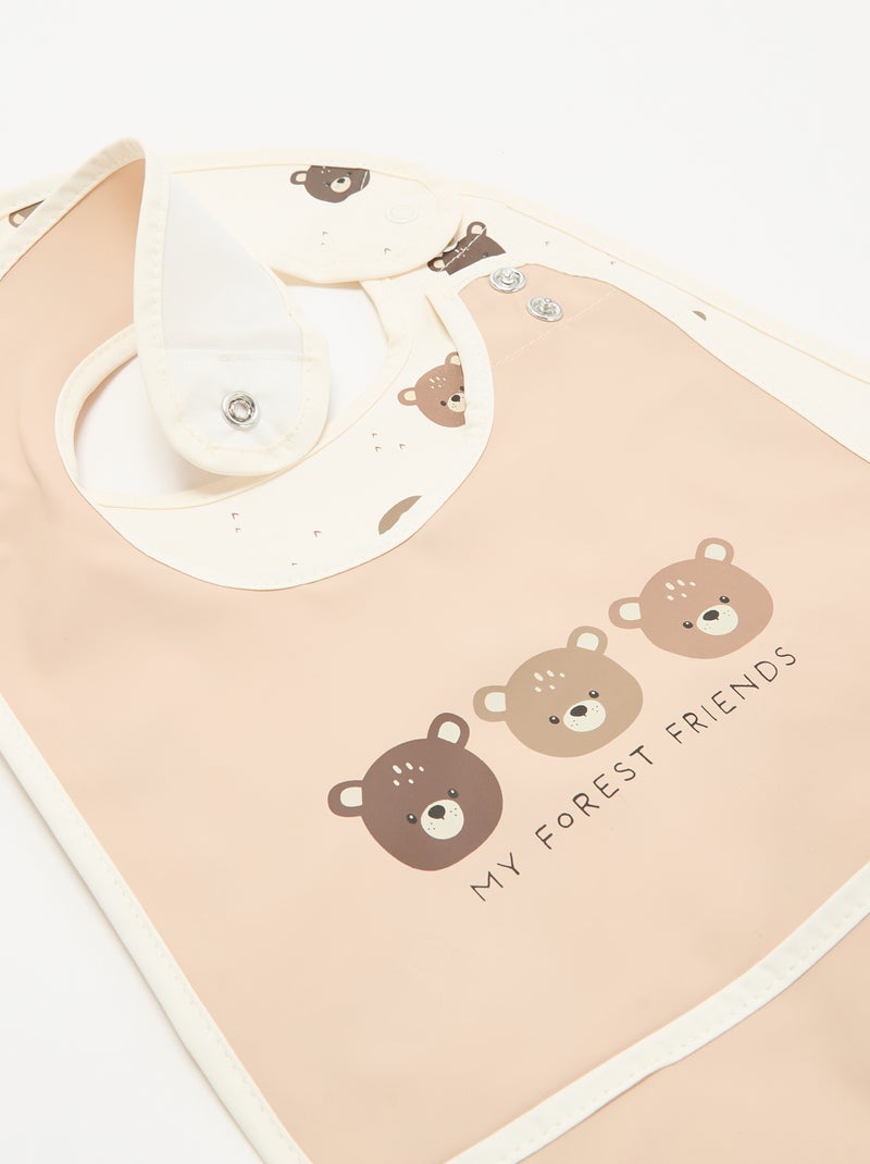 Pack de 2 baberos impermeables con estampado Beige - Kiabi