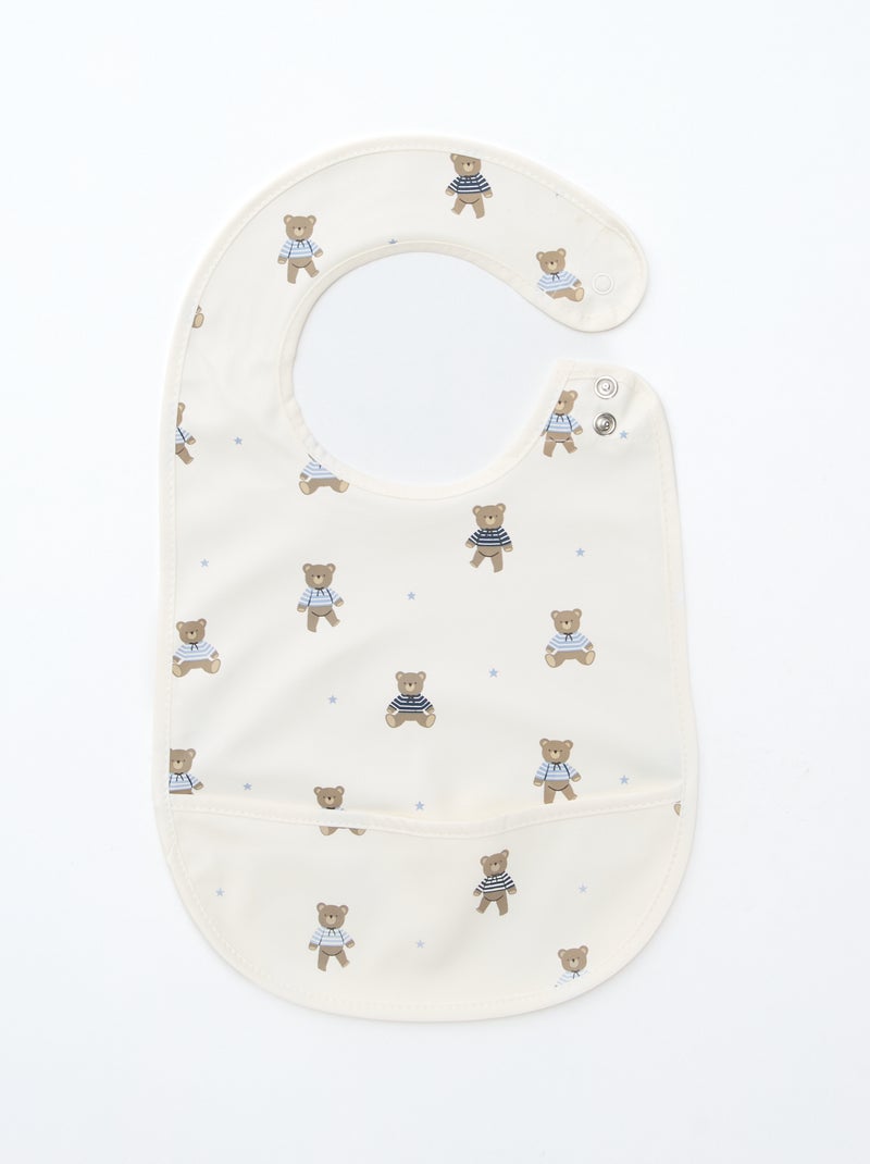Pack de 2 baberos impermeables con estampado Marron - Kiabi