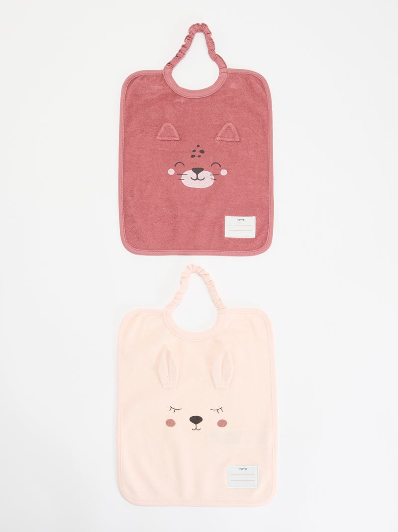 Pack de 2 baberos para poner por la cabeza Rosa - Kiabi