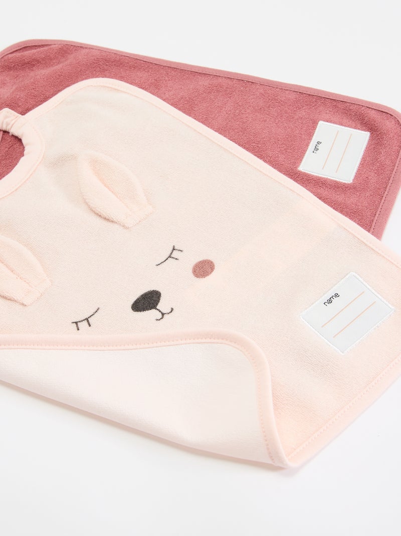 Pack de 2 baberos para poner por la cabeza Rosa - Kiabi