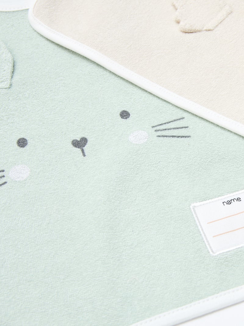 Pack de 2 baberos para poner por la cabeza Verde - Kiabi