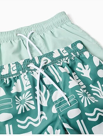 Pack de 2 bañadores lisos/estampados con cordón