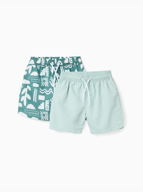 Pack de 2 bañadores lisos/estampados con cordón - Kiabi