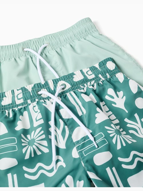Pack de 2 bañadores lisos/estampados con cordón - Kiabi