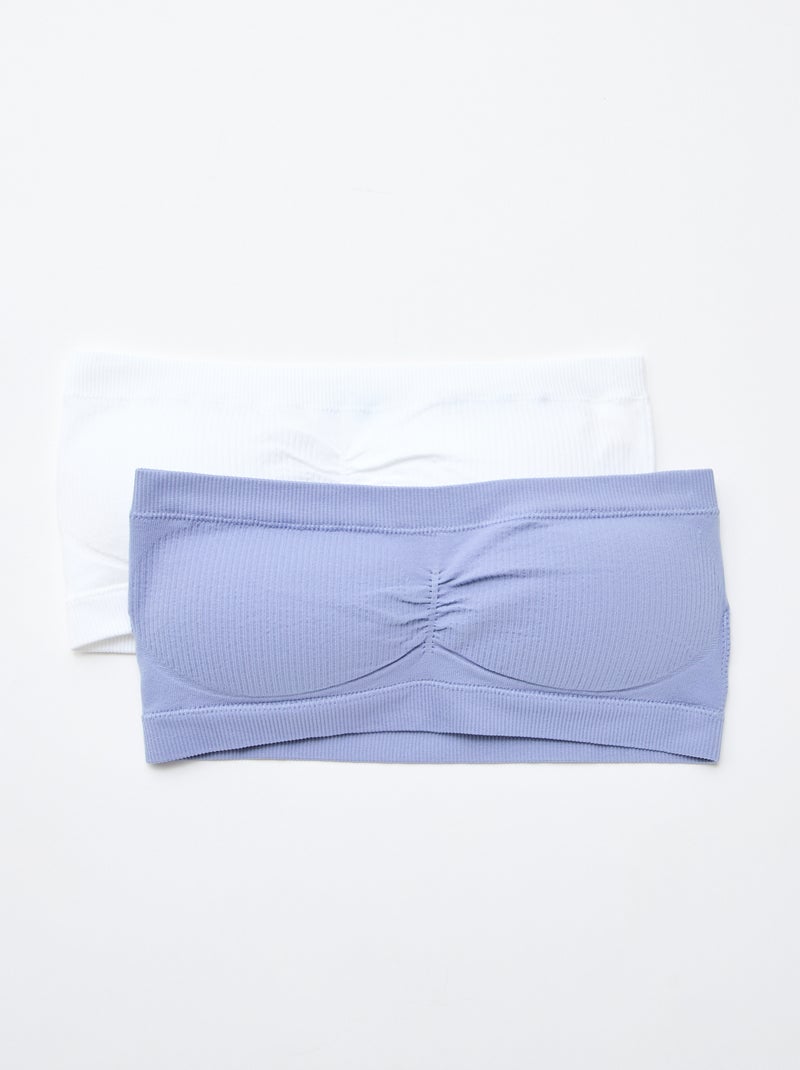 pack de 2 bandeau de canalé sin costuras Azul - Kiabi