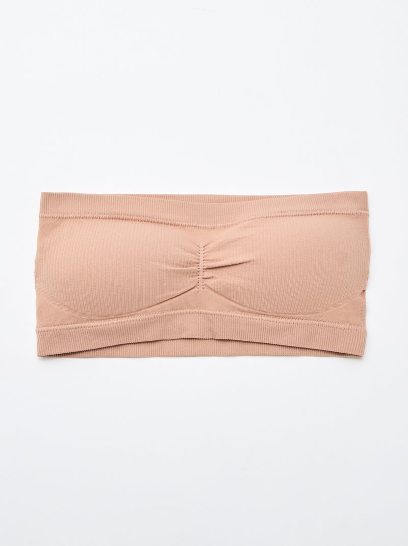pack de 2 bandeaus de canalé sin costuras Beige - Kiabi