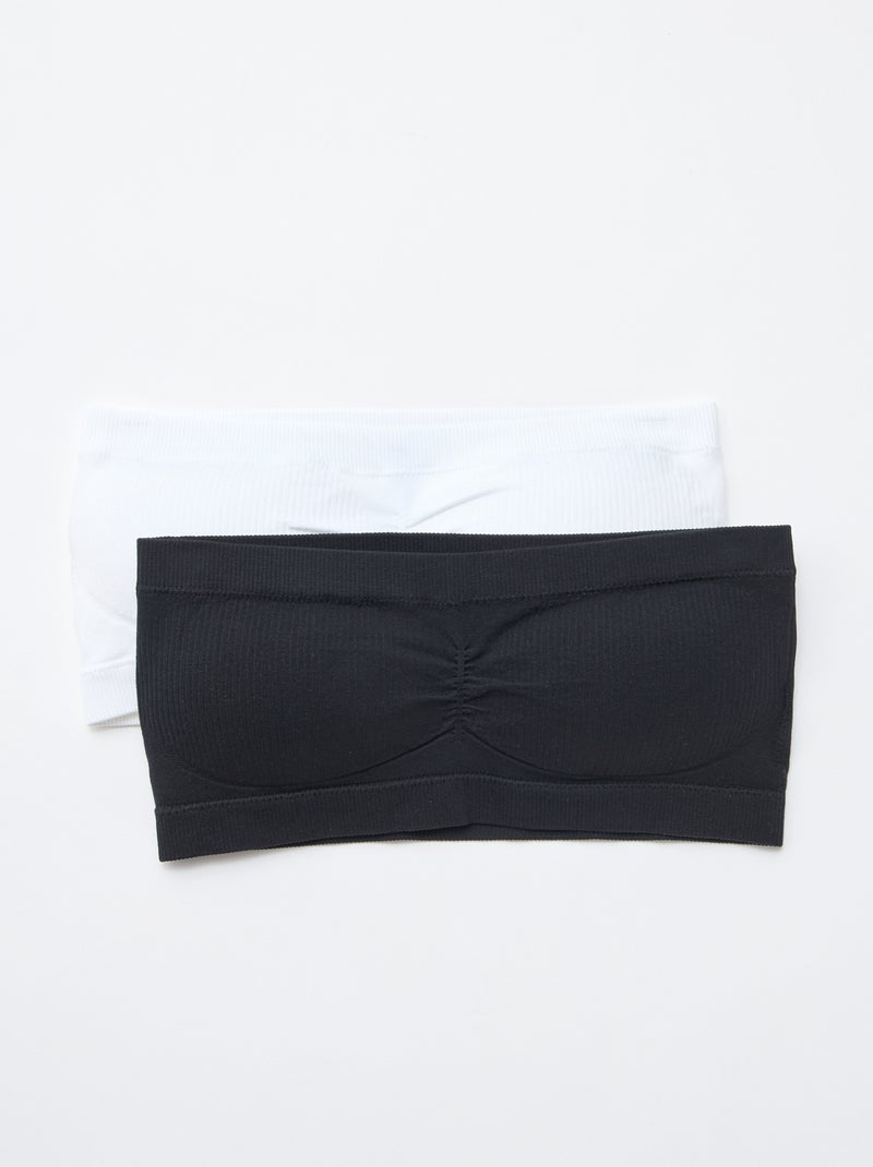 pack de 2 bandeaus de canalé sin costuras Blanco - Kiabi