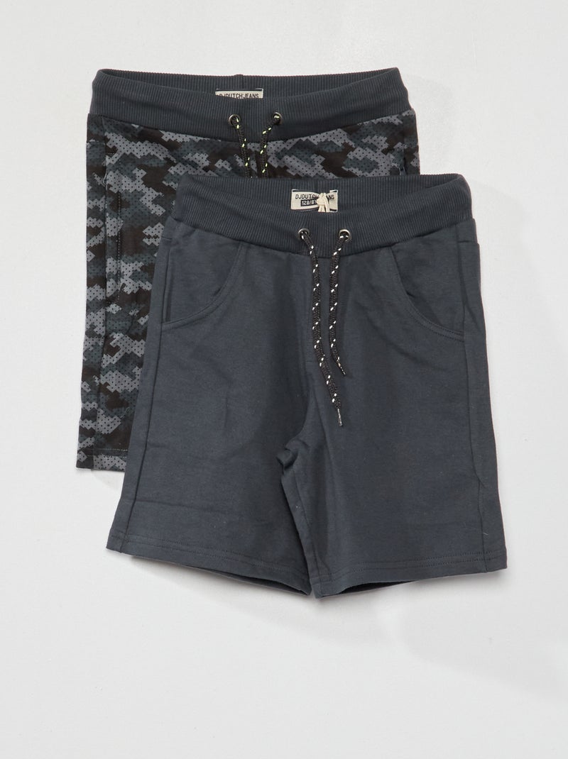 Pack de 2 bermudas de chándal antractita - Kiabi