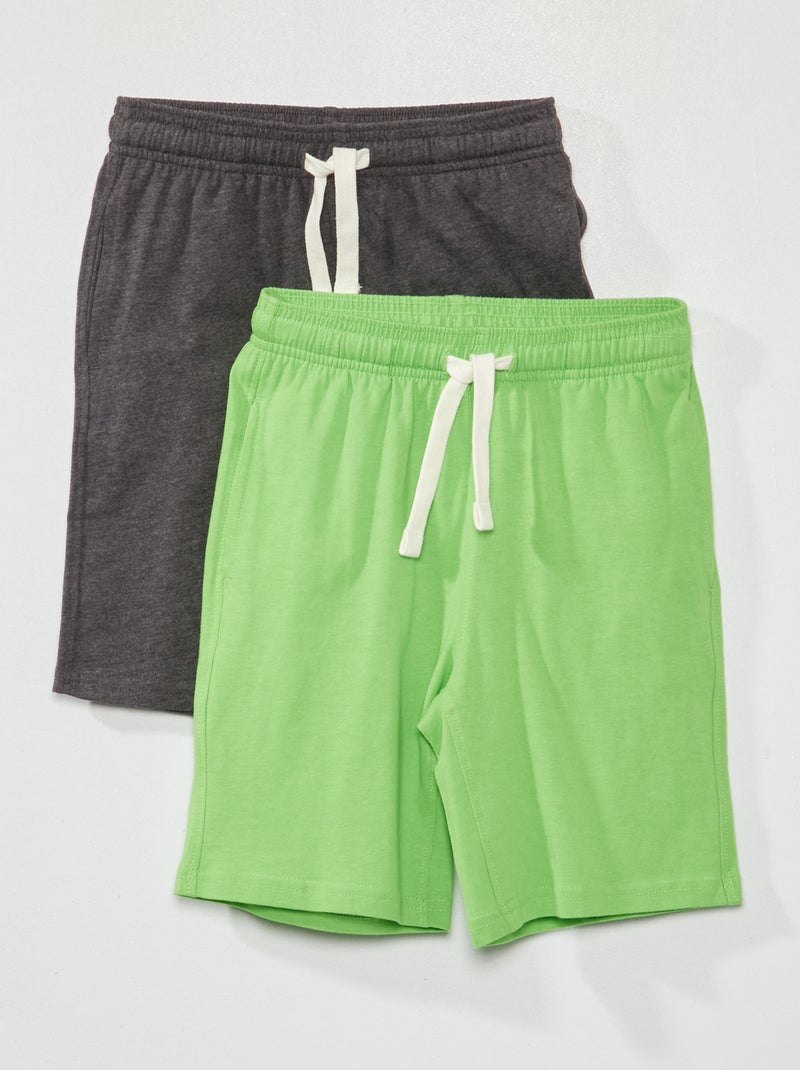 Pack de 2 bermudas de punto - 2 piezas GRIS - Kiabi