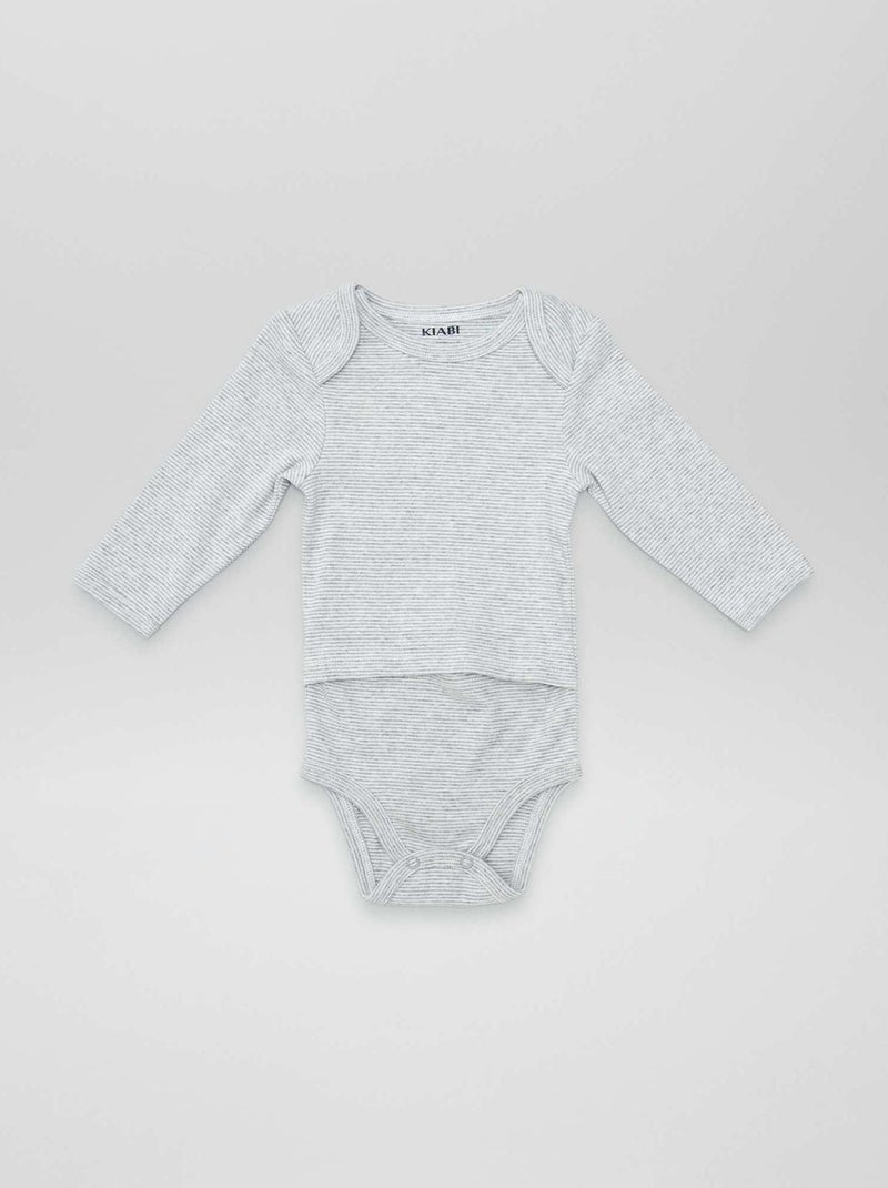 Pack de 2 bodies - colección fácil de poner BEIGE - Kiabi