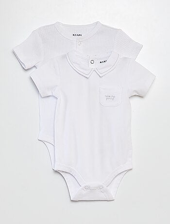 Pack de 2 bodies blancos de manga corta