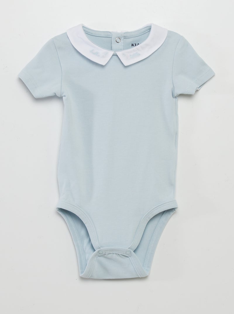 Pack de 2 bodies con cuello bebé AZUL - Kiabi