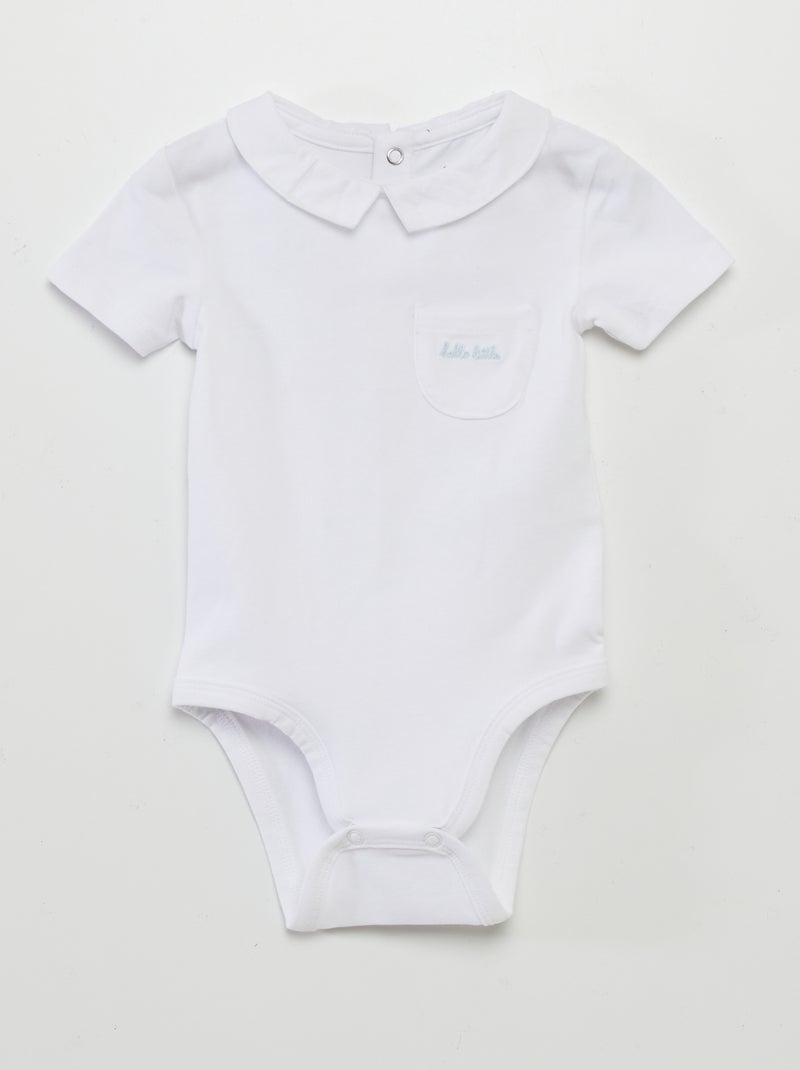 Pack de 2 bodies con cuello bebé AZUL - Kiabi