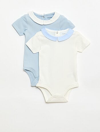 Pack de 2 bodies con cuello Claudine