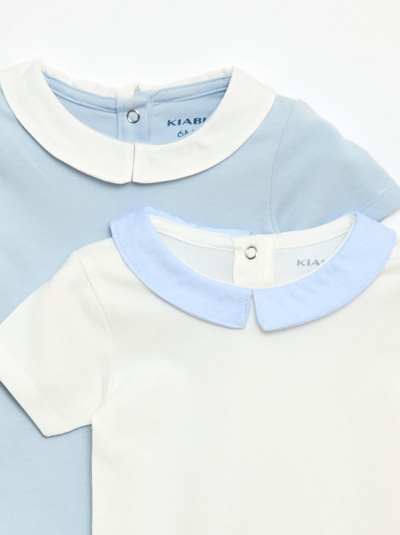 Pack de 2 bodies con cuello Claudine Azul - Kiabi