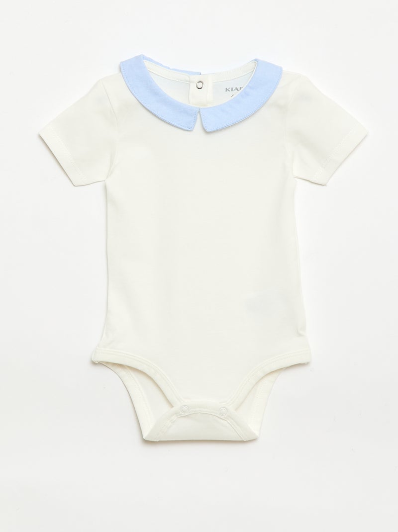 Pack de 2 bodies con cuello Claudine Azul - Kiabi