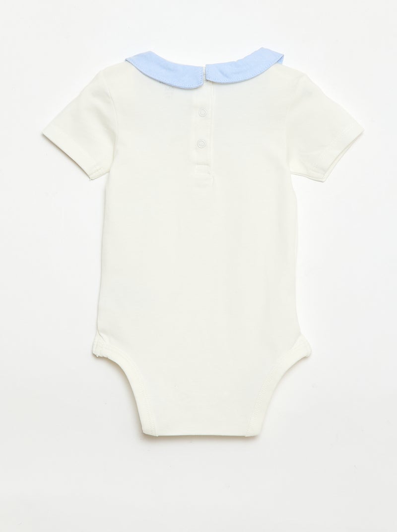 Pack de 2 bodies con cuello Claudine Azul - Kiabi