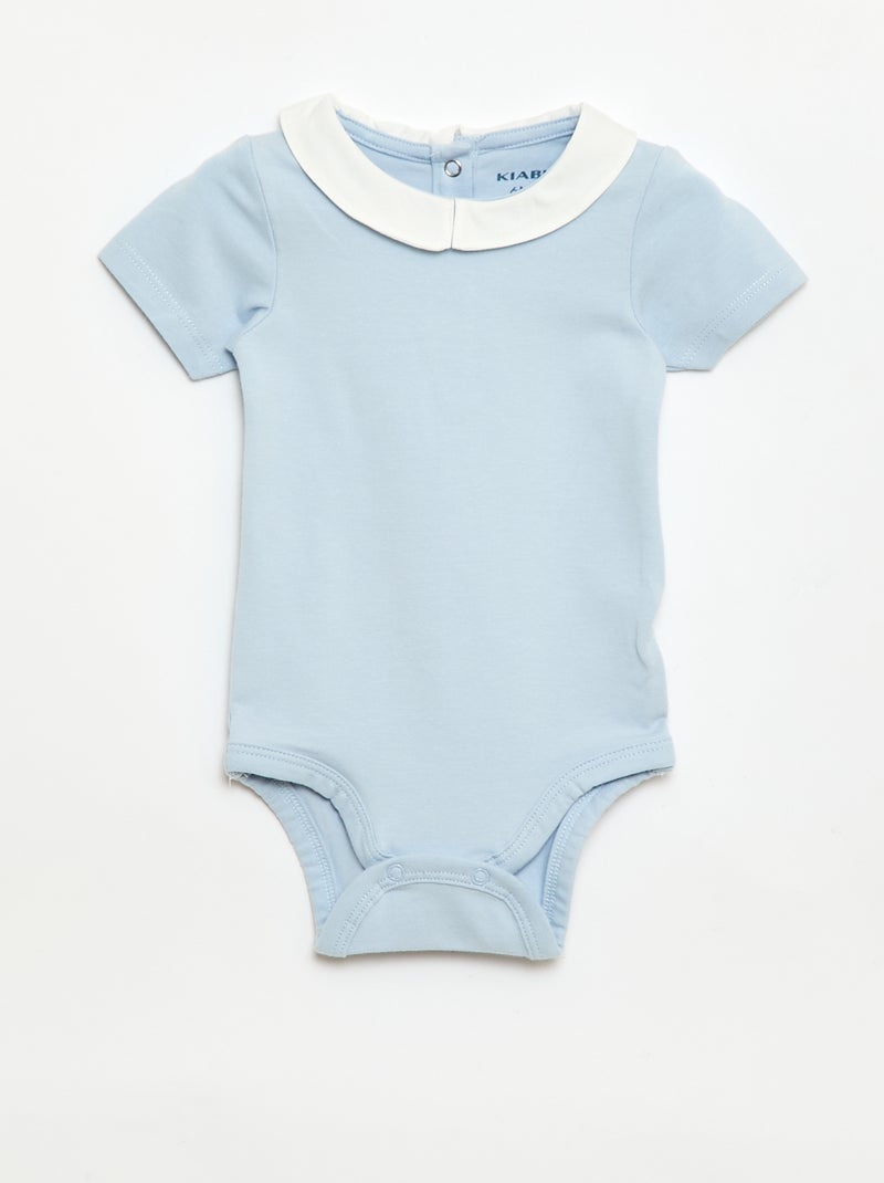 Pack de 2 bodies con cuello Claudine Azul - Kiabi