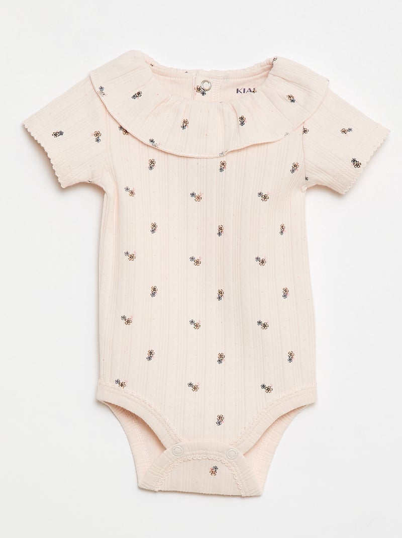 Pack de 2 bodies con cuello volante Blanco - Kiabi