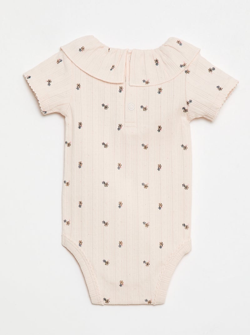 Pack de 2 bodies con cuello volante Blanco - Kiabi
