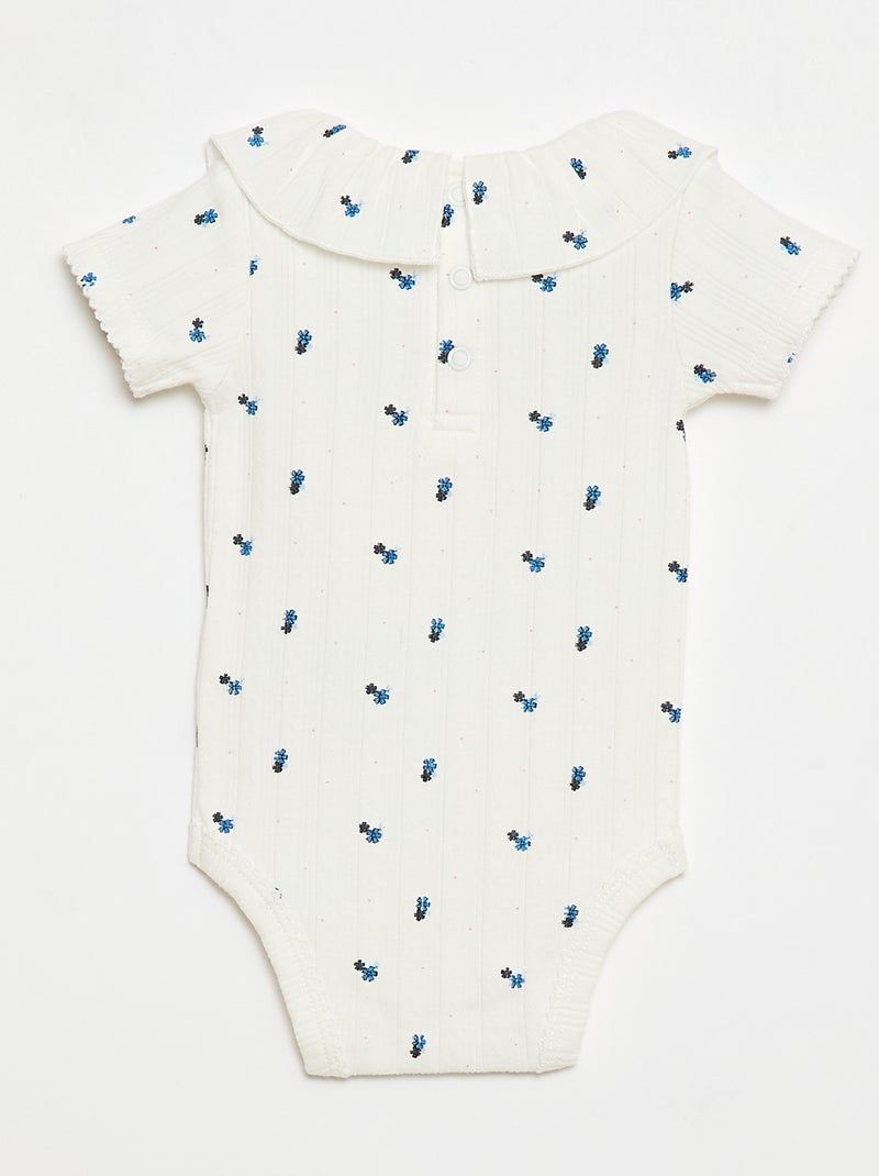 Pack de 2 bodies con cuello volante Blanco - Kiabi