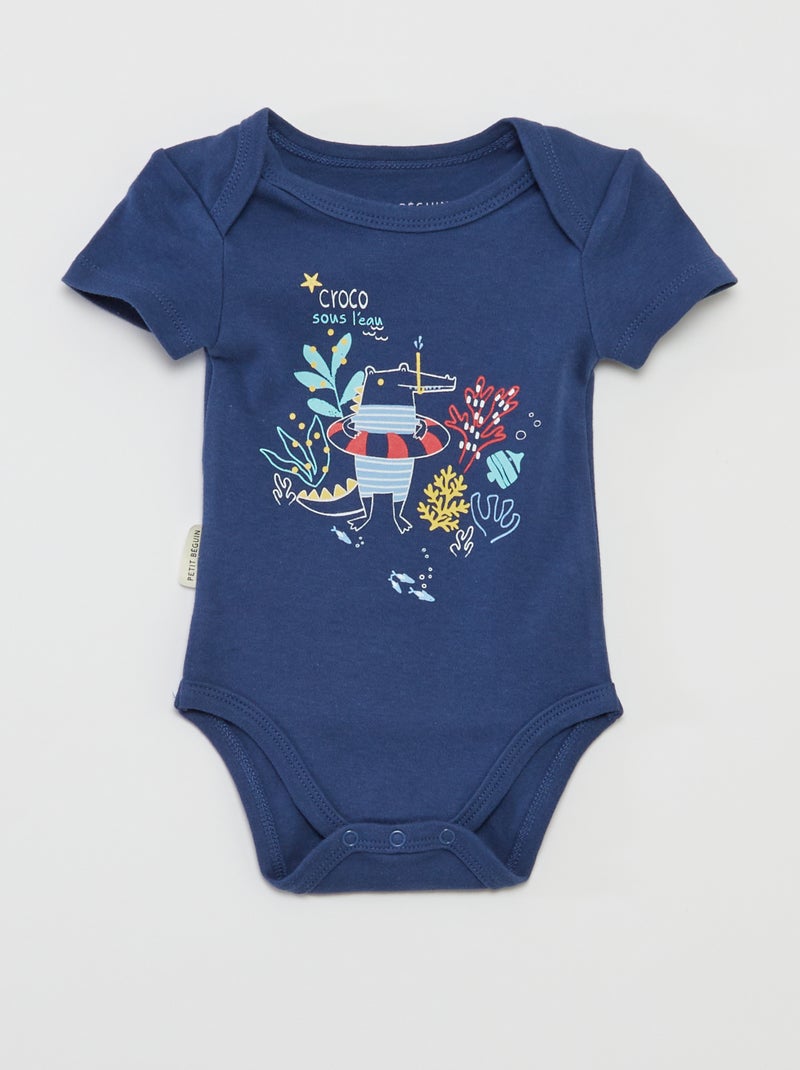 Pack de 2 bodies con estampado AZUL - Kiabi
