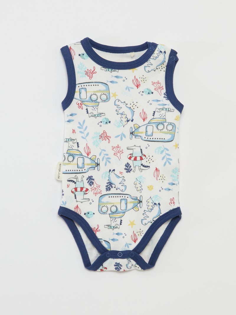 Pack de 2 bodies con estampado AZUL - Kiabi