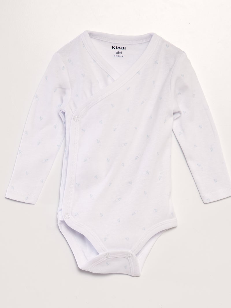 Pack de 2 bodies con forma cruzada AZUL - Kiabi