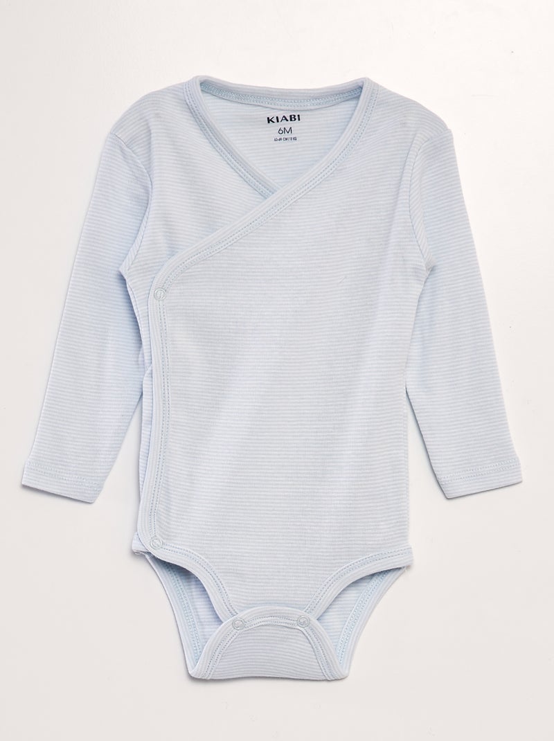 Pack de 2 bodies con forma cruzada AZUL - Kiabi