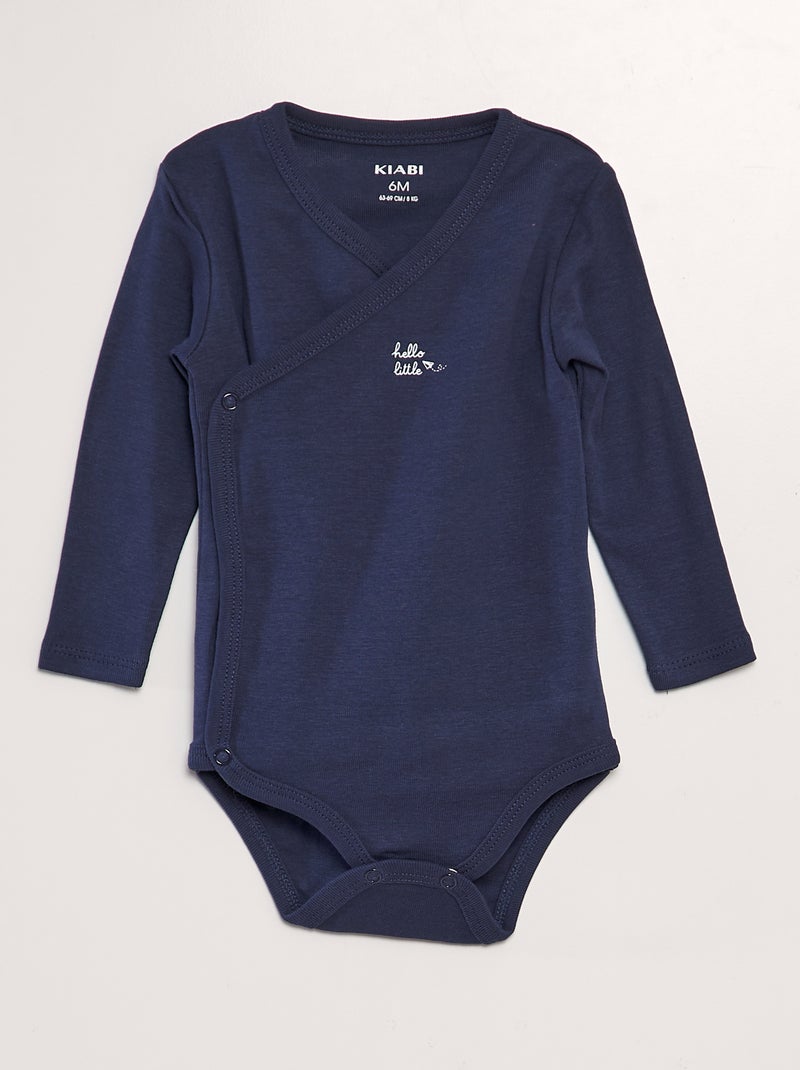 Pack de 2 bodies con forma cruzada AZUL - Kiabi