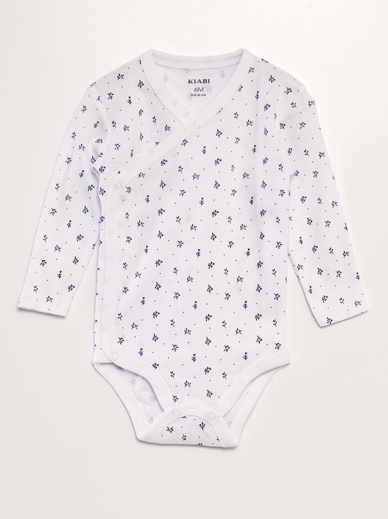 Pack de 2 bodies con forma cruzada BLANCO - Kiabi