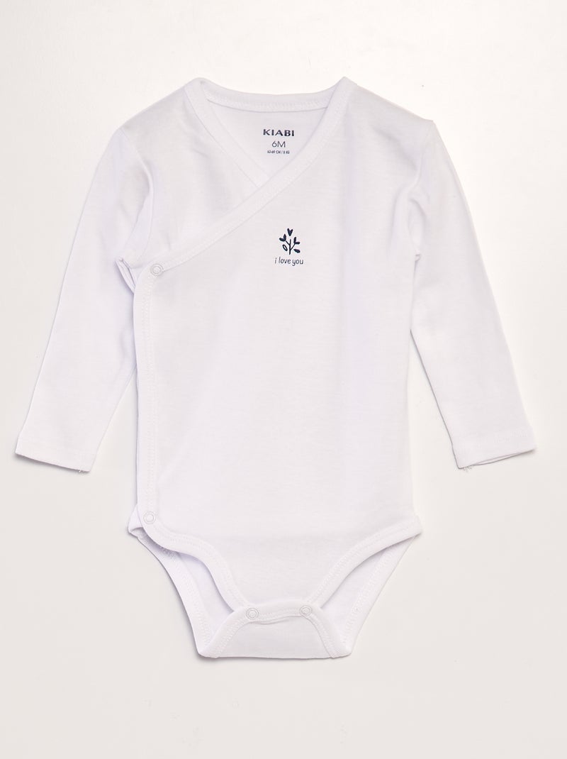 Pack de 2 bodies con forma cruzada BLANCO - Kiabi