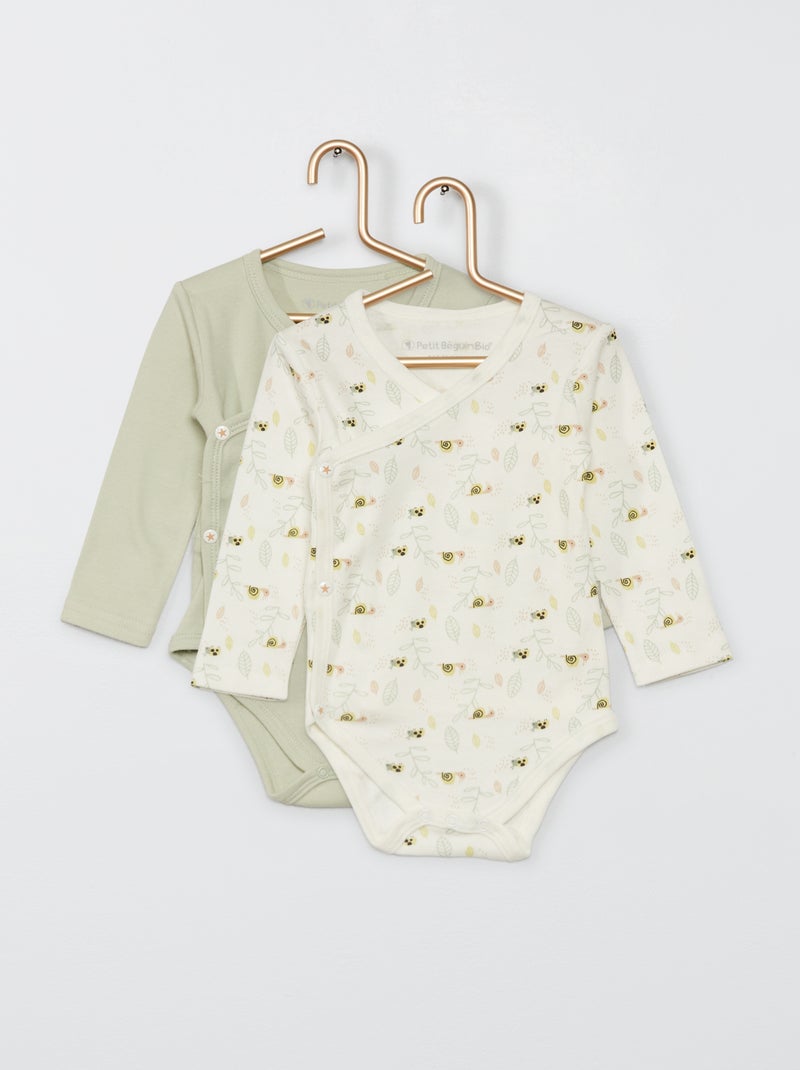 Pack de 2 bodies crudo/verde - Kiabi