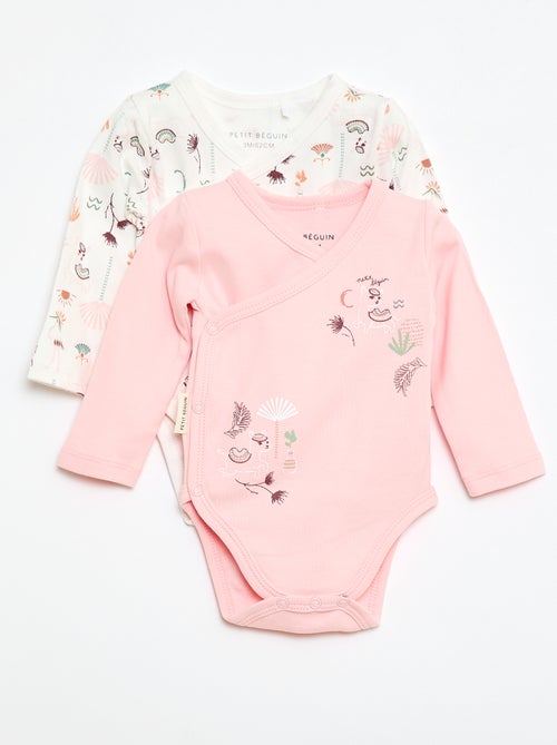 Pack de 2 bodies cruzados 'Petit Beguin' - Kiabi