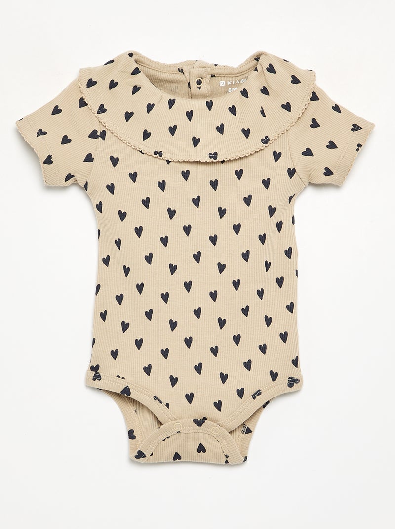 Pack de 2 bodies de canalé fino Beige - Kiabi