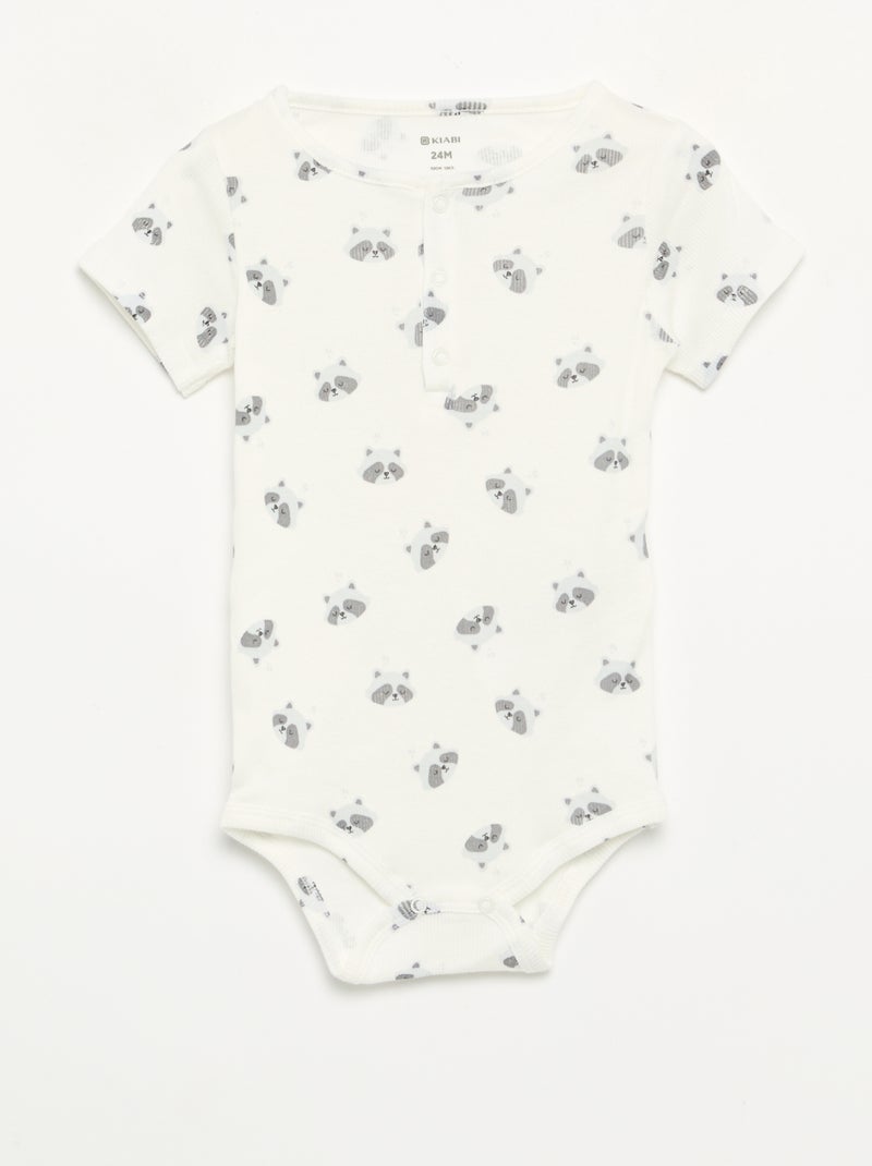 Pack de 2 bodies de cuello redondo con broches Blanco - Kiabi