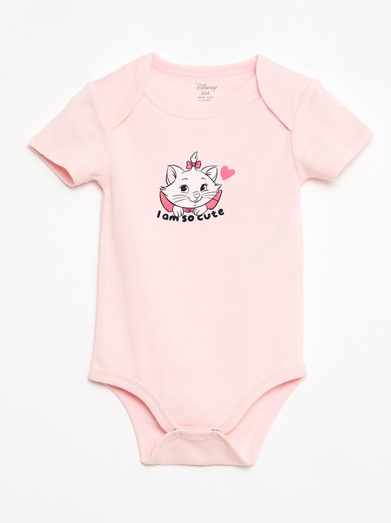 Pack de 2 bodies de manga corta 'Disney' 'Marie' Rosa - Kiabi