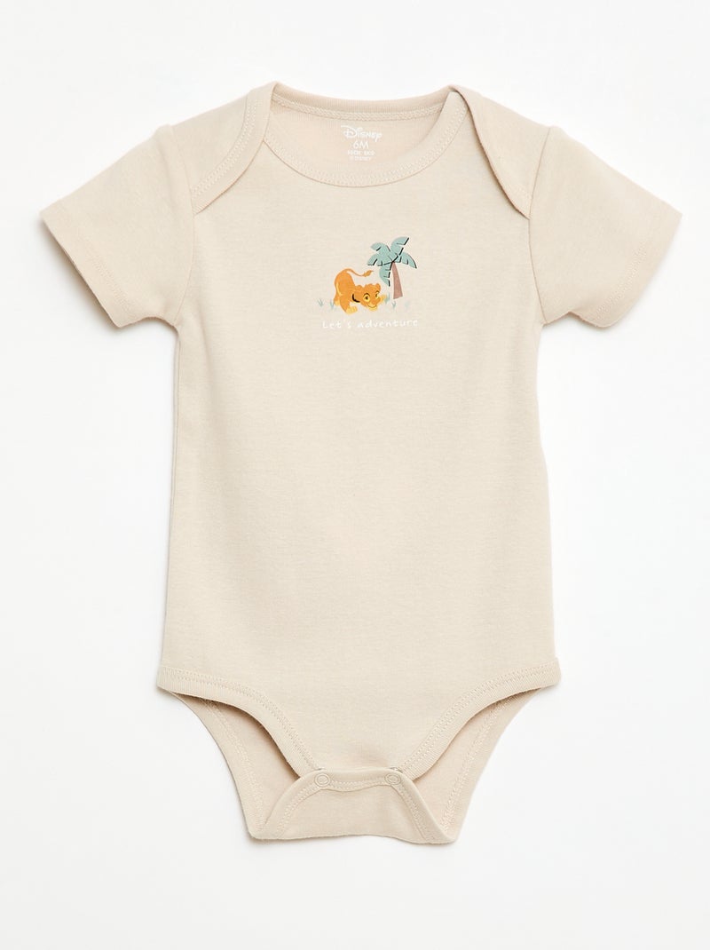 Pack de 2 bodies de manga corta 'Disney' 'Simba' Beige - Kiabi