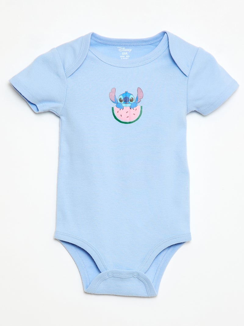 Pack de 2 bodies de manga corta 'Disney' 'Stitch' Azul - Kiabi