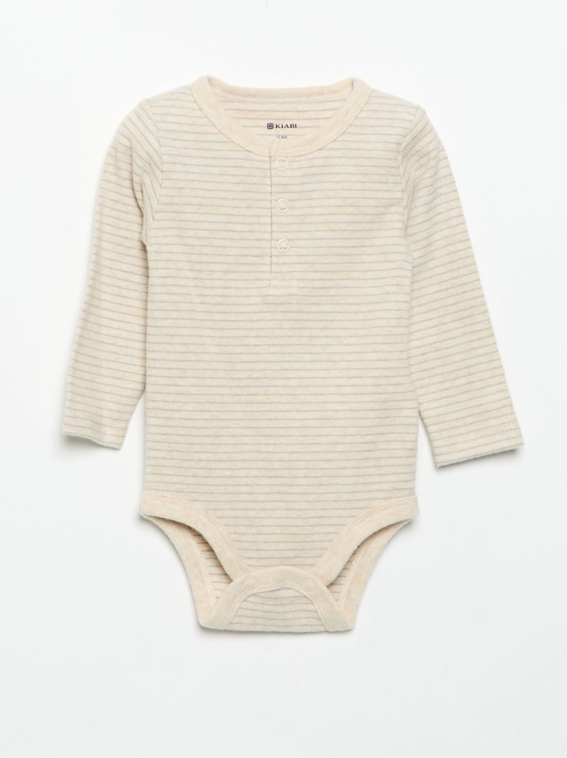Pack de 2 bodies de manga larga Beige - Kiabi