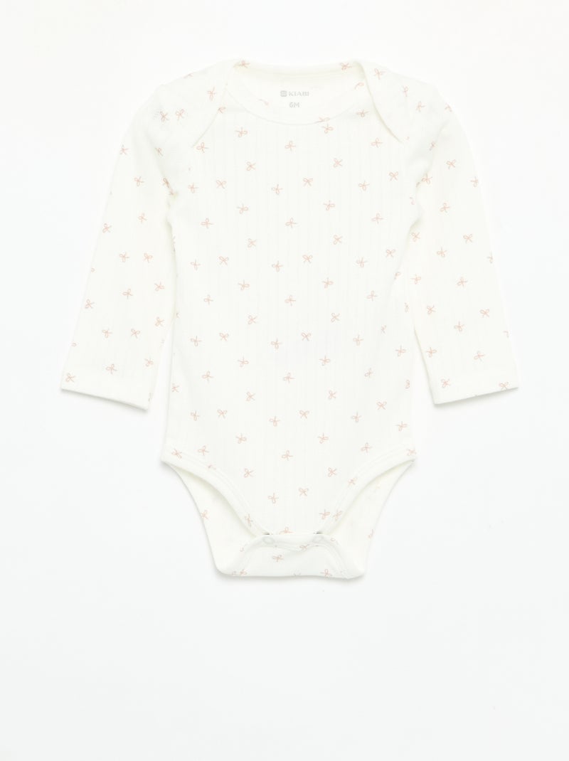 Pack de 2 bodies de manga larga Beige - Kiabi