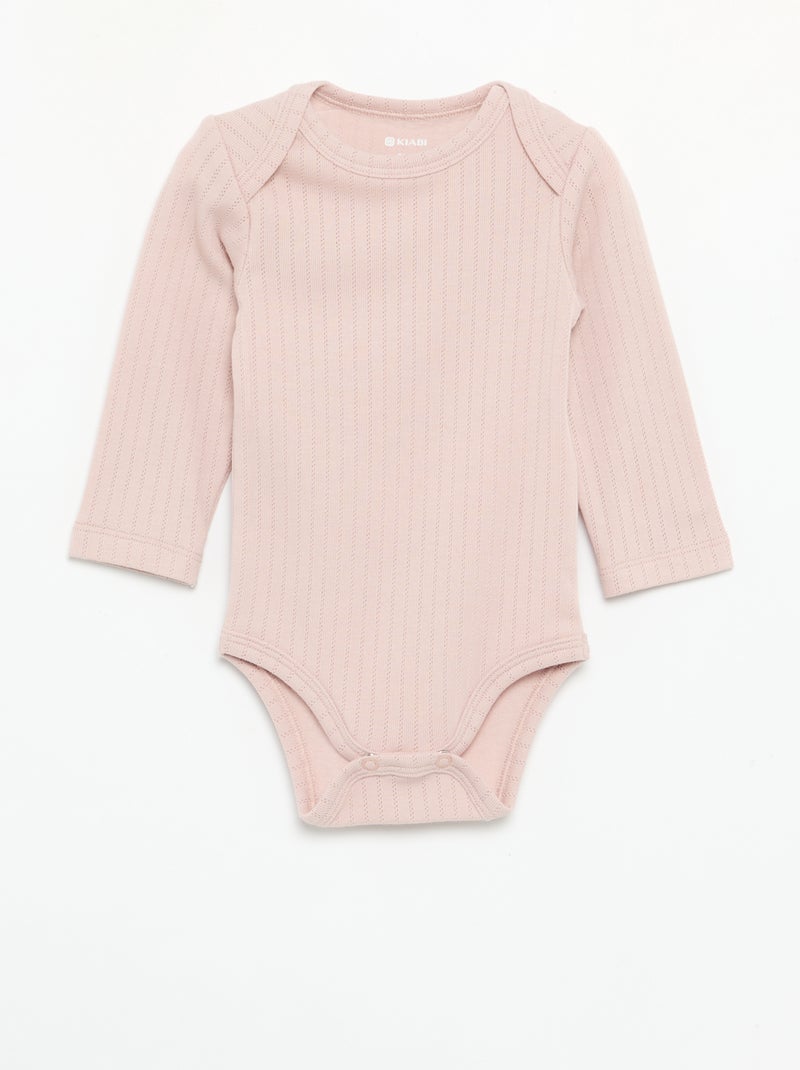Pack de 2 bodies de manga larga Beige - Kiabi