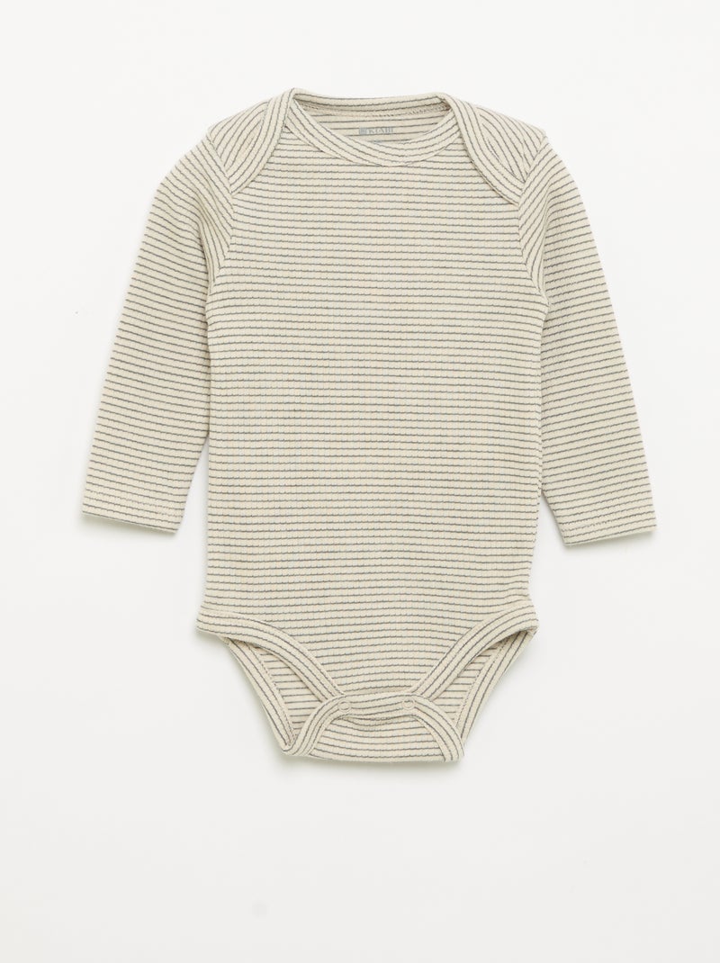 Pack de 2 bodies de manga larga Beige - Kiabi