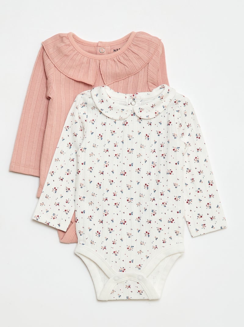 Pack de 2 bodies de punto Blanco - Kiabi