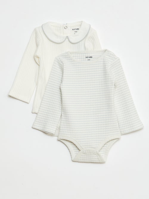 Pack de 2 bodies de punto canalé - Kiabi