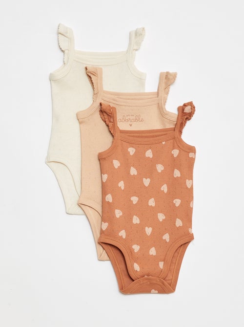 Pack de 2 bodies de punto con tirantes con volantes - Kiabi