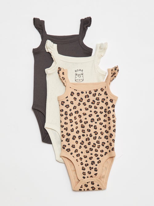 Pack de 2 bodies de punto con tirantes con volantes - Kiabi