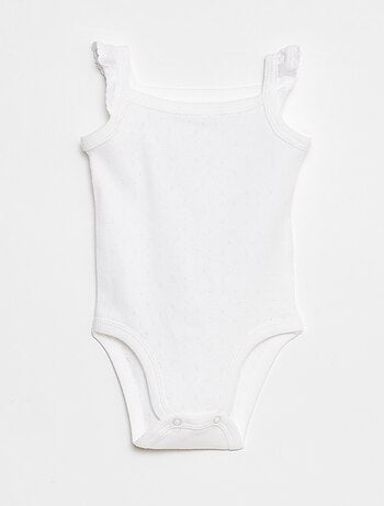 Pack de 2 bodies de punto con tirantes con volantes
