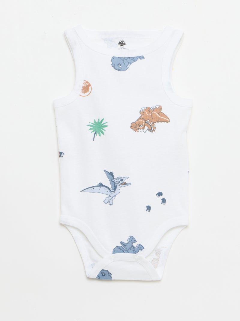 Pack de 2 bodies de tirantes 'Jurassic World' Blanco - Kiabi